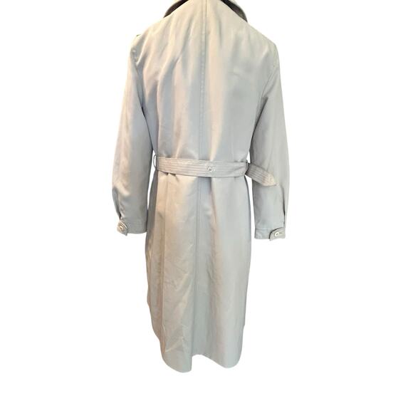 London Fog Womens VTG Trench Coat 8 Reg USA Jacket Zip Out Fur Lining & Belt - Picture 13 of 16